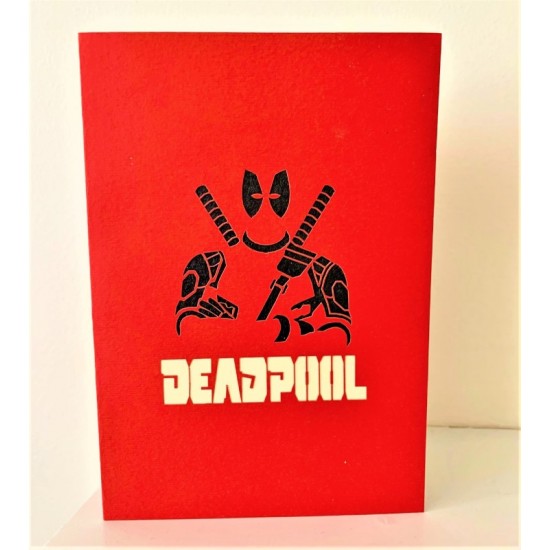 Handmade 3d Pop Up Card Deadpool Birthday,graduation,valentine's Day,wedding Anniversary,father's Day,new Job,pass Exam,stag Night,seasonal Greetings